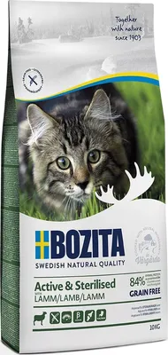 BOZITA GF Active\u0026Sterillized беззерновой для стерилизованных котов 10кг  купить, цена в интернет-магазине \