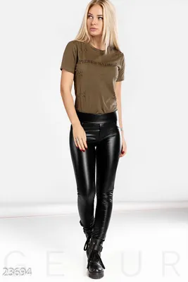 Классические кожаные леггинсы (№ 23694) ♡ Gepur - women clothes store