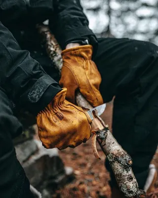 Прочные кожаные перчатки Crud Gjöra gloves, Natural для бушкрафта, туризма,  работы купить в MyBiggame