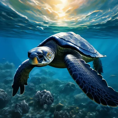С анимацией Кожистая черепаха 3D модель - Скачать Животные на 3DModels.org