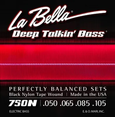 750N-B Комплект струн для 5-струнной бас-гитары с черным нейлоном 050-135  La Bella купить в интернет магазине Лидер Саунд с бесплатной доставкой,  характеристики, отзывы, фото