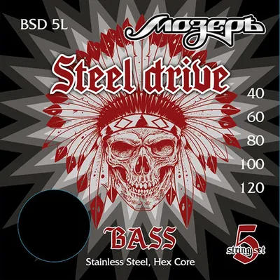 BSD-5L Steel Drive Комплект струн для 5-струнной бас-гитары, сталь, 40-120,  Мозеръ купить в интернет магазине Лидер Саунд с бесплатной доставкой,  характеристики, отзывы, фото