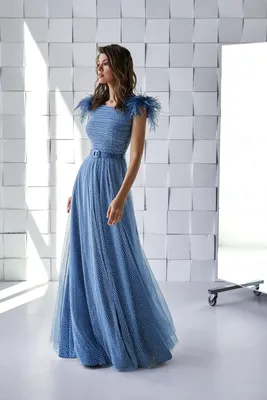 Голубое красивое платье в пол Sellini Kilin — купить в Москве - Свадебный  ТЦ Вега