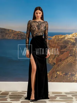 Женская одежда оптом Montella | Платье с красивой спинкой , черное