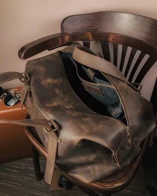 Купить дорожную сумку цвета коньяка из натуральной кожи ручной работы -  аксессуары с доставкой по Москве в интернет магазине Ginzo.ru