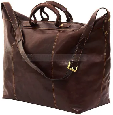 Купить дорожную сумку ручную из натуральной кожи коричневого цвета -  аксессуары с доставкой по Москве в интернет магазине Ginzo.ru
