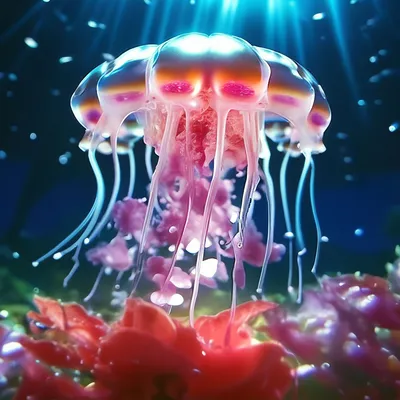 🪼 красивые медузы в море, …» — создано в Шедевруме