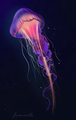 Красивые медузы плывут среди деревьев…» — создано в Шедевруме
