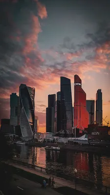 Москва-Сити | Пейзажи, Закаты, Фоновые рисунки