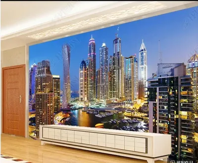 3d фото обои красивый ночной вид города Дубай домашний декор роскошные обои  для спальни 3d панели на стене | AliExpress