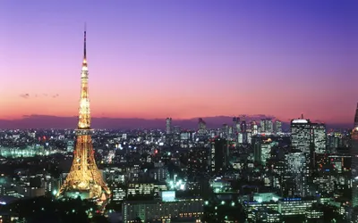 Токио красивый ночной город - обои на рабочий стол