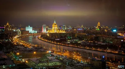 Ночной город Москва - 68 фото
