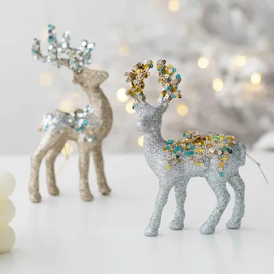 Купить 2 шт. декоративные элементы, статуя оленя, пенопластовые фигурки  оленей, милые украшения в виде лося, рождественские украшения | Joom
