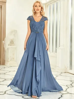 Всегда красивые женские вечерние платья с двойным v-образным вырезом и  цветочной кружевной аппликацией, торжественное платье – лучшие товары в  онлайн-магазине Джум Гик
