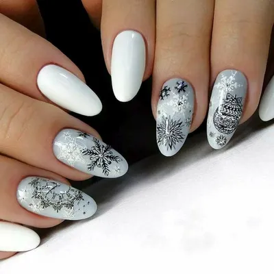 Белый новогодний маникюр 2022 - лучшие новинки на фото! | Winter nails,  Xmas nails, Christmas nails