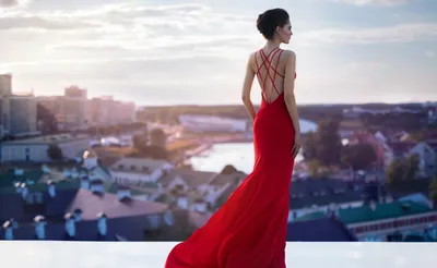 Шикарное красное длинное платье вечернее \"Шарм\" / anna-best.com