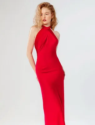 Красное коктейльное платье до колена для девочки на праздник