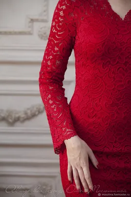Красное свадебное кружевное платье с…» — создано в Шедевруме