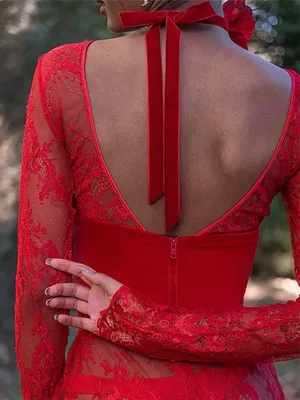 Красное кружевное платье-мини, артикул 1-23/0-704-КП319 | Купить в  интернет-магазине Yana в Москве