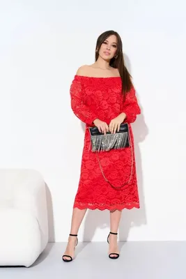 Платье кружевное красное, арт. 51753