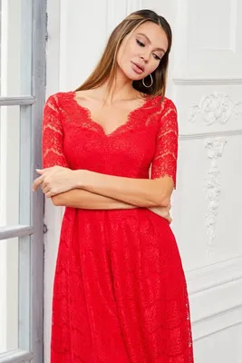 Malina Fashion круизная коллекция 2018. Красное кружевное платье | Красные кружевные  платья, Платья, Стильные наряды