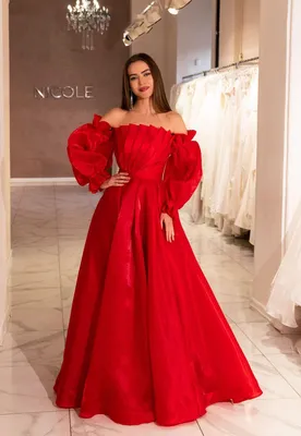 Платье бальное со шлейфом \"Катрин\" арт.0242 красное