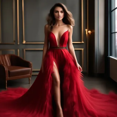 Красное платье со шлейфом для фотосессий — цена 1600 грн в каталоге Длинные  платья ✓ Купить женские вещи по доступной цене на Шафе | Украина #31976817