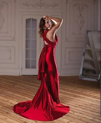 Женское вечернее платье с юбкой годе, красное платье с блестками, с одним  открытым плечом и Боковым Разрезом, официальное платье со шлейфом для  выпускного вечера | AliExpress