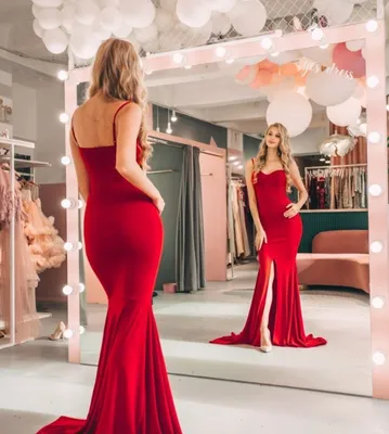 Платье в пол красного цвета, бандо с огромным шлейфом - Yes Dress - Cервис  аренды и продажи платьев – Санкт-Петербург