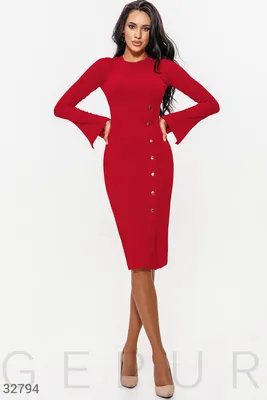 Красное трикотажное платье-мини со шнуровкой на спине, артикул  L3-23/0-047-300 | Купить в интернет-магазине Yana в Москве