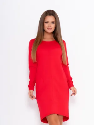 Платье кашемировое красное трикотажное | Купить в Москве,СПб