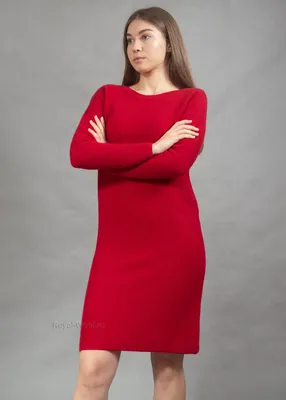Платье \"Инесса\" красное, вязаное, макси отзывы