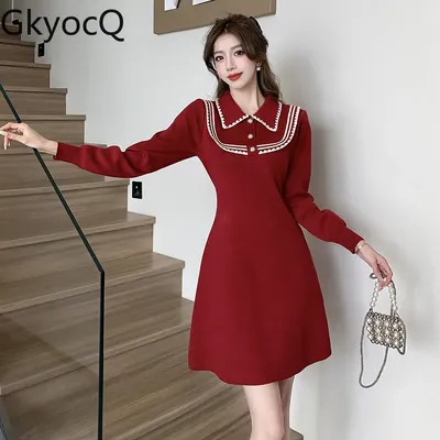 Женское красное трикотажное платье И-0738-2 - купить недорого в интернет  магазине \"OLLA\", Украина.