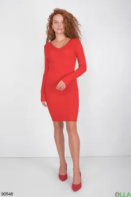 Трикотажное платье, красное | Платья. Повседневные платья