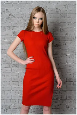 Красное трикотажное платье с клиньями купить, цены на Женская одежда и  блузы в интернет магазине женской одежды M-FASHION