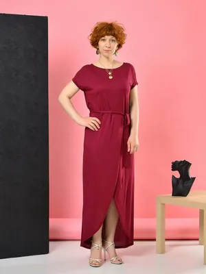 Трикотажное платье поло красное 110870 | Интернет-магазин ShopLife