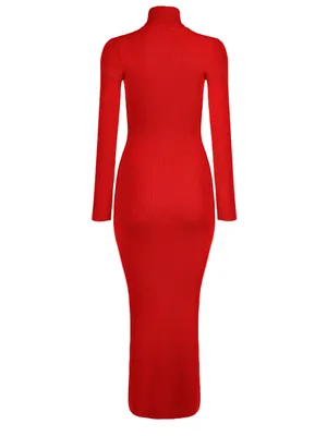 Красное трикотажное платье-мини со шнуровкой на спине, артикул  L3-23/0-047-300 | Купить в интернет-магазине Yana в Москве