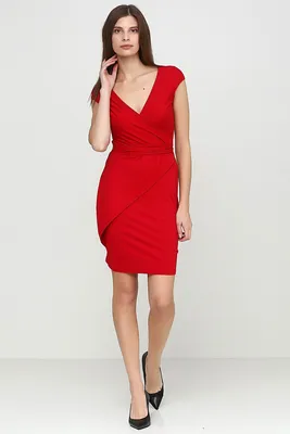 Женская одежда оптом Montella | Трикотажное платье № 3191 , чёрно-красное