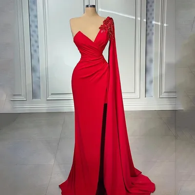 Купить «Красные атласные платья для подружки невесты, ТРАПЕЦИЕВИДНОЕ  Длинное Элегантное официальное женское платье до пола для свадебной  вечеринки, 2022» всего за 76$ (6688рублей) – Telegraph