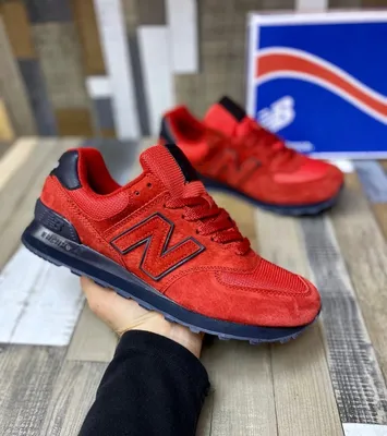 Кроссовки New Balance 574 красные купить в шоуруме в СПб