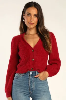 Romantic Rendezvous Cardigan, Red – Chic Soul