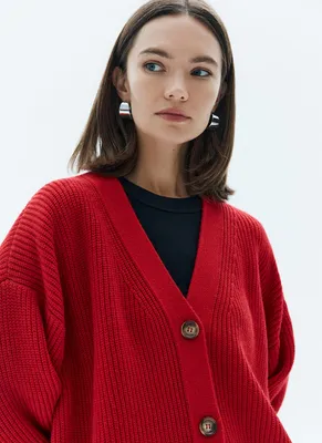 Soft Heart Cropped Knit Cardigan in Red - Retro, Indie and Unique Fashion