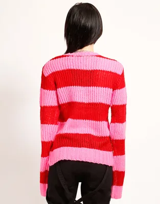 Heather Red Sweater - Oversized Red Sweater - V-Neck Sweater - Lulus