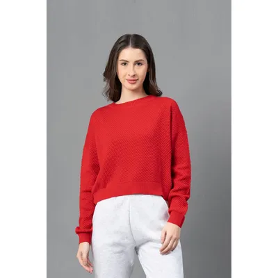 TRIPP NYC - OPEN STRIPE SWEATER PINK/RED