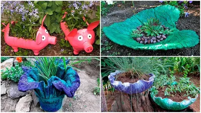 5 ideas for the garden. Crafts for garden and garden with their own hands -  YouTube