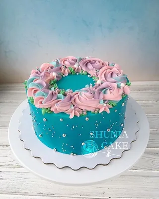 Люблю этот торт:)) . Бирюзовый, розовый, сиреневый, голубой 😍😍😍😍😍 .  Торт на 4 годовщину свадьбы очень красив… | Торт на годовщину свадьбы,  Бирюзовый торт, Торт