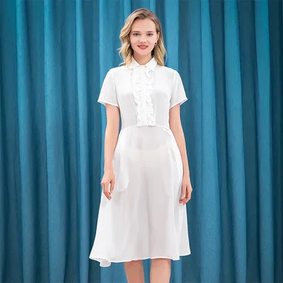 Платье крепдешиновое от ELIE SAAB за 163 440 рублей со скидкой 20% (цвет:  белый, артикул: 12685) - купить в интернет-магазине VipAvenue