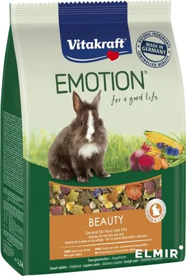 Корм для кроликов Vitakraft Emotion Beauty 1,5 кг (31456/33750) купить |  ELMIR - цена, отзывы, характеристики