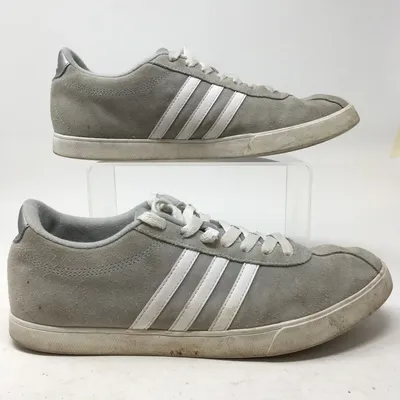 Adidas Neo Shoes Womens 9 Courset Lace Up Flats Sneakers AW4209 Gray White  Suede | eBay