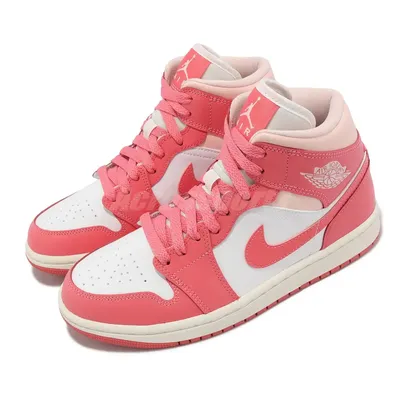 Nike Wmns Air Jordan 1 Mid AJ1 Strawberries And Cream Women Casual  BQ6472-186 | eBay